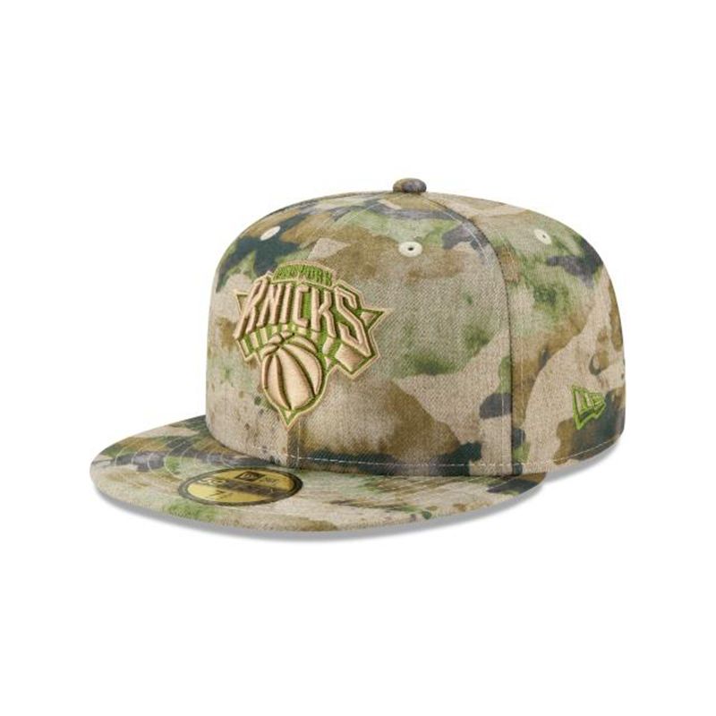 NBA New York Knicks Abstract Camo 59Fifty Fitted (DMO1929) - Brown New Era Caps